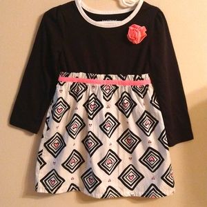 Black and pink rose dress